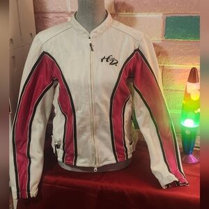 Harley-Davidson White and Pink Bomber Jacket